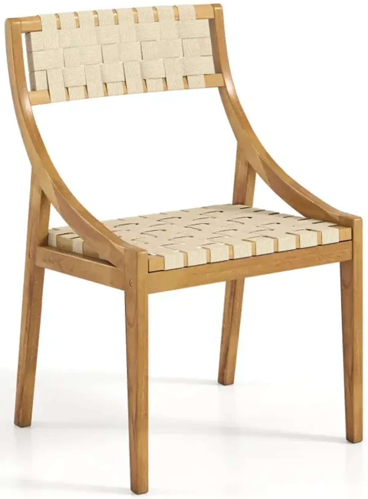Outdoor Dining Chair with Webbing Seat and Backrest