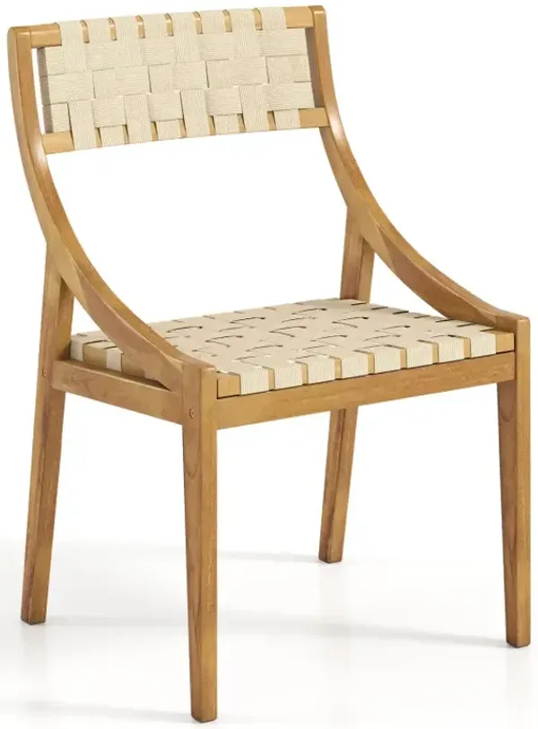 Outdoor Dining Chair with Webbing Seat and Backrest