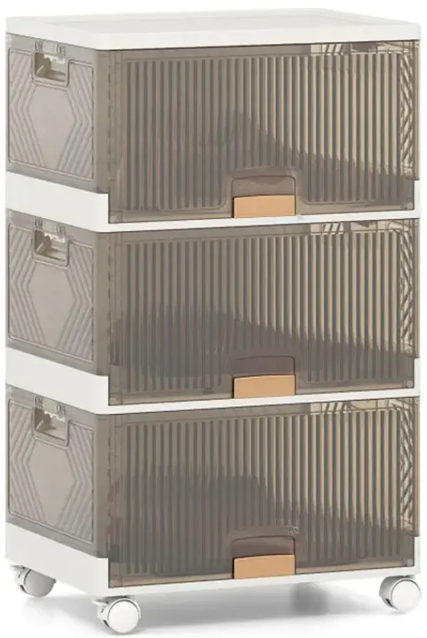 3/4/5/6-Cube Stackable Storage Bins with Detachable Wheels