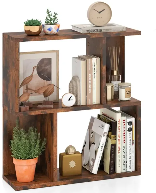 3-Tier Bookshelf with Display Shelf for Small Space