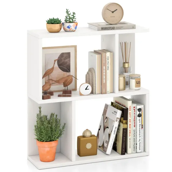3-Tier Bookshelf with Display Shelf for Small Space