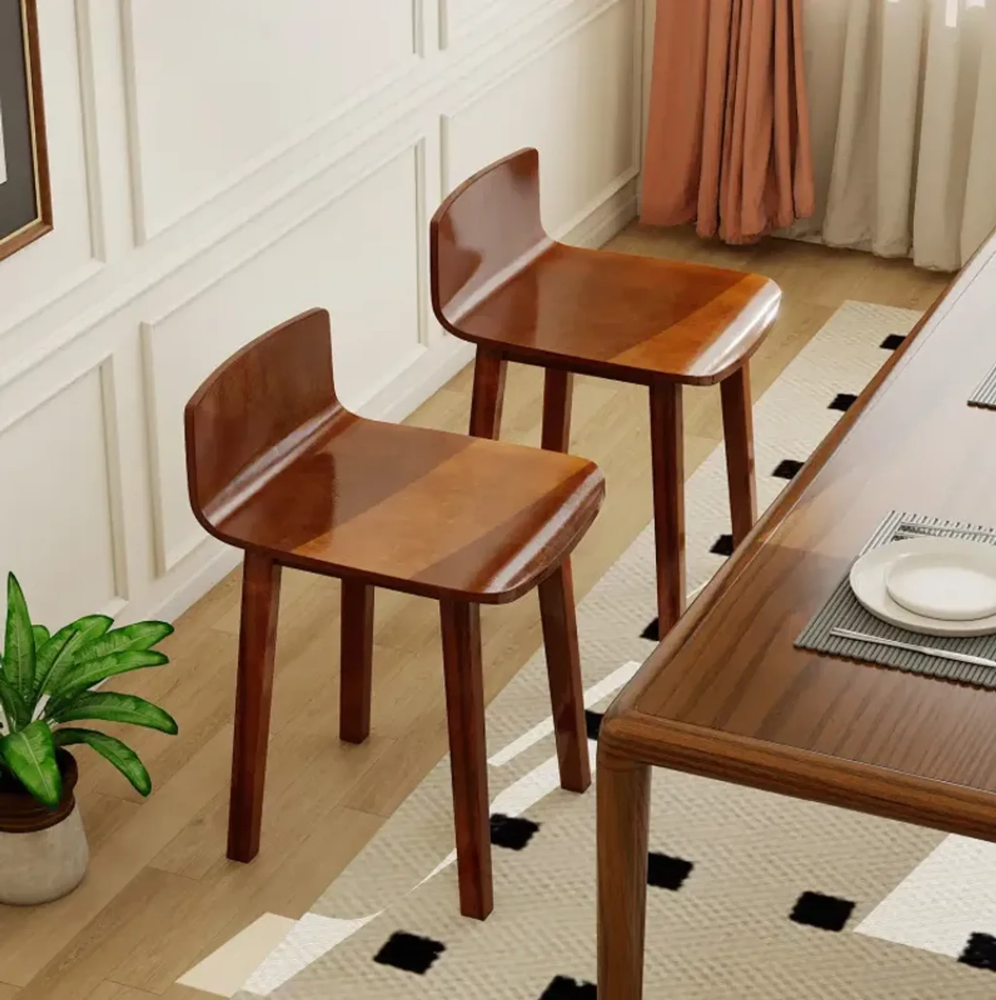 Wood Dining Chair Set of 2 Farmhouse Kitchen Dining Room Chairs