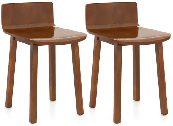 Wood Dining Chair Set of 2 Farmhouse Kitchen Dining Room Chairs Mid-Century Modern Armless Side Chairs