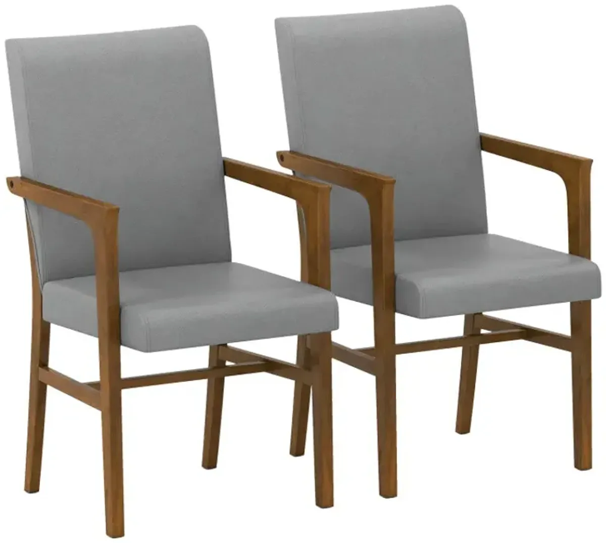 Upholstered Accent Chairs Set of 2 with High Back and Solid Wooden Frame