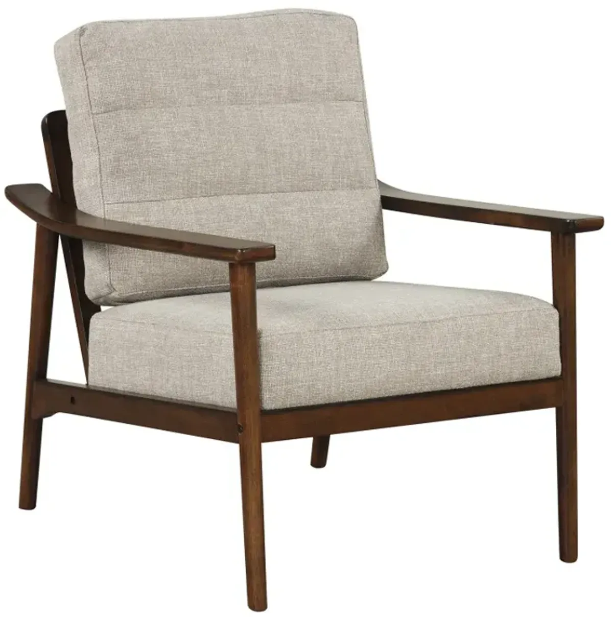 Modern Accent Chair with Rubber Wood Armrests and Legs for Living Room