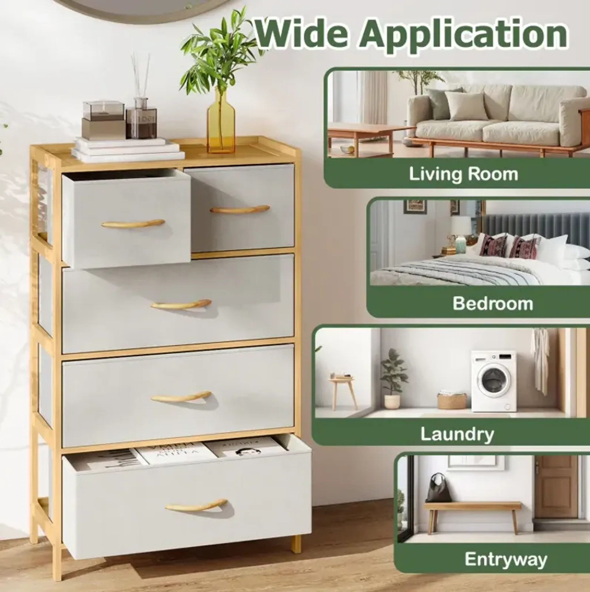 5 Drawer Dresser With Top Shelf For Bedroom Costway | Furniture.com