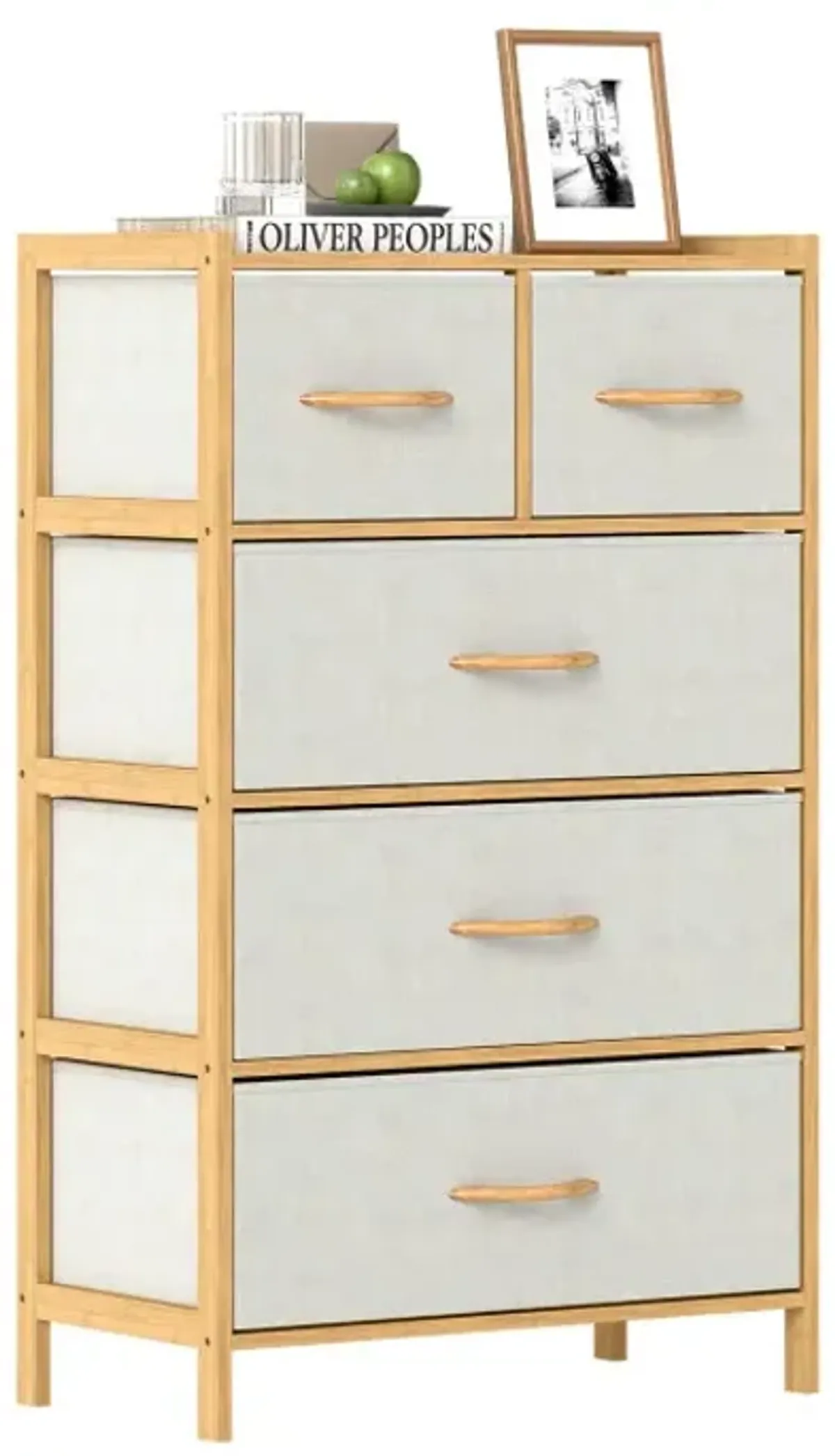 5-Drawer Dresser with Top Shelf for Bedroom