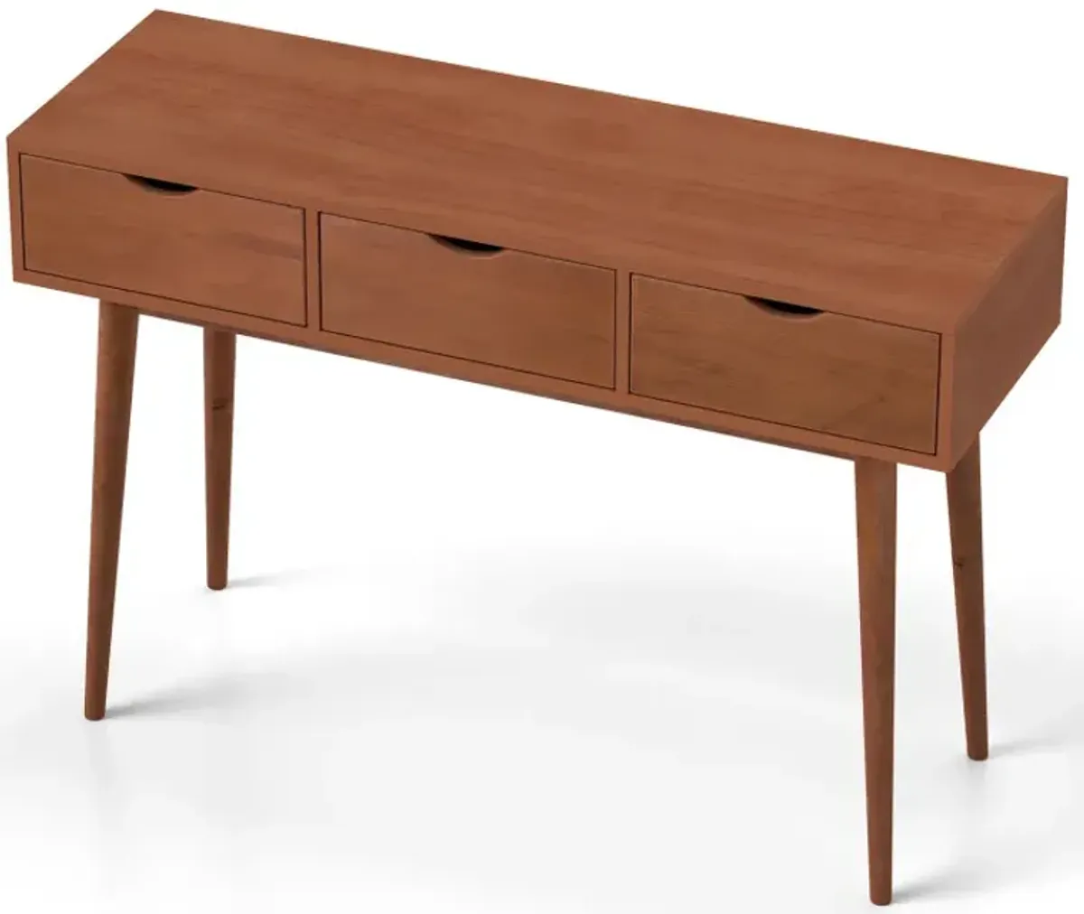 48 Inch Writing Computer Desk with 3 Drawers Solid Wood Legs