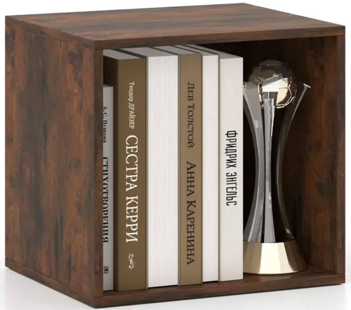 Cube Storage Organizer Stackable Open Book Shelf Wooden Display Shelving Unit