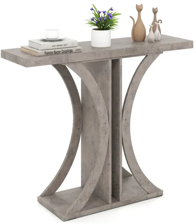 Console Table 39.5 Inch Rectangular Entryway Table with Geometric Frame