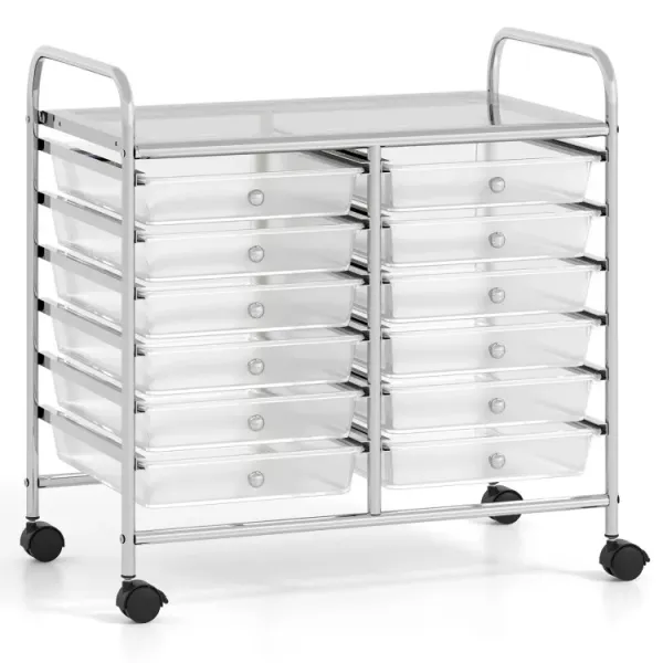 12 Drawers Rolling Storage Cart for Home and Office