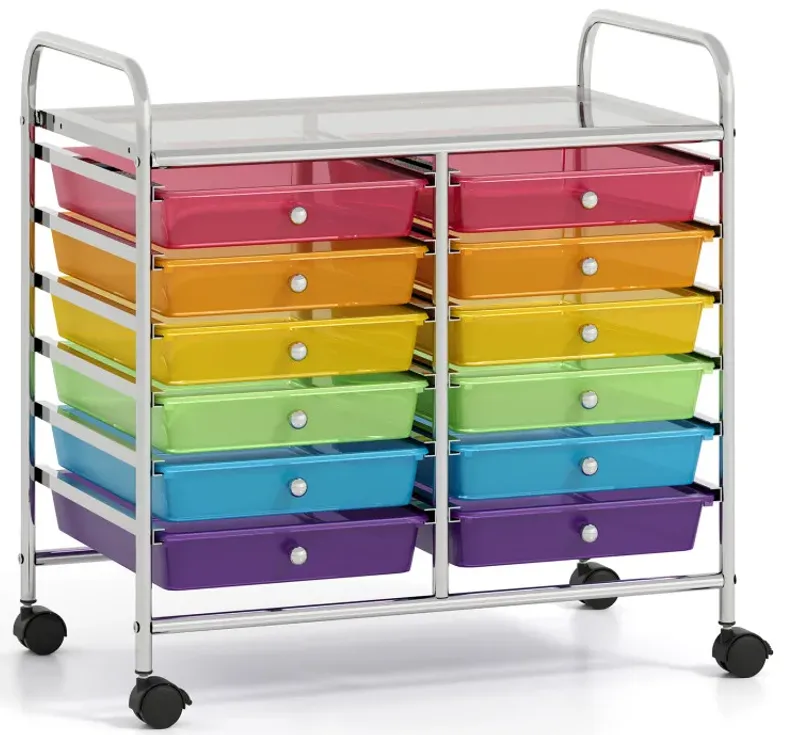 12 Drawers Rolling Storage Cart for Home and Office