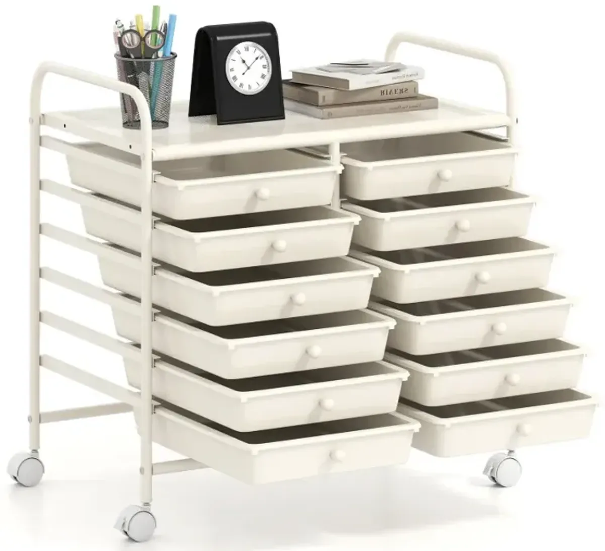 12 Drawers Rolling Storage Cart for Home and Office