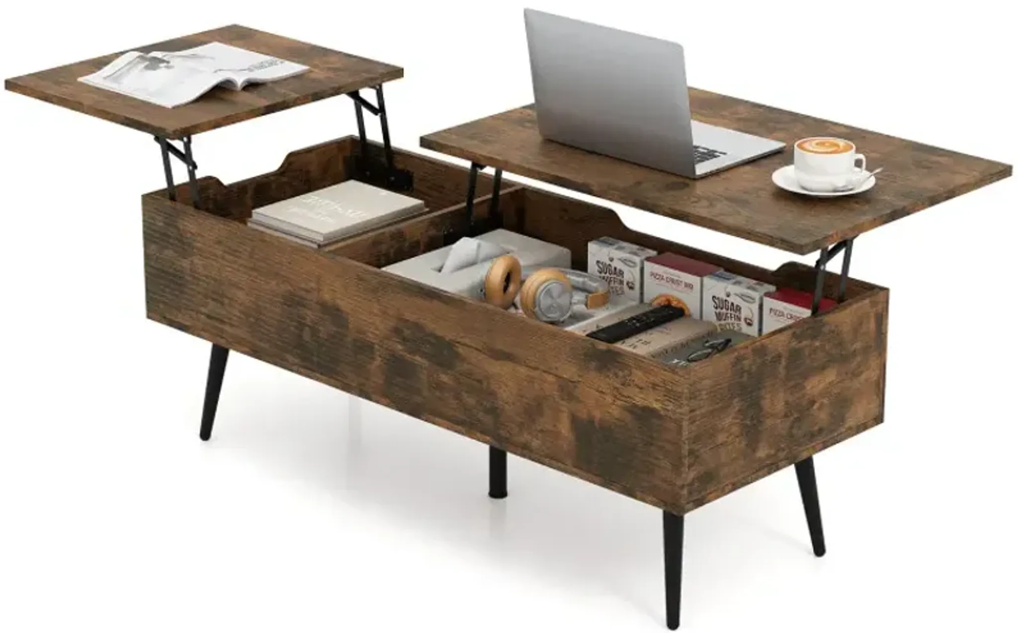 47 Inch Lift Top Coffee Table With 2 Hidden Compartments Costway ...