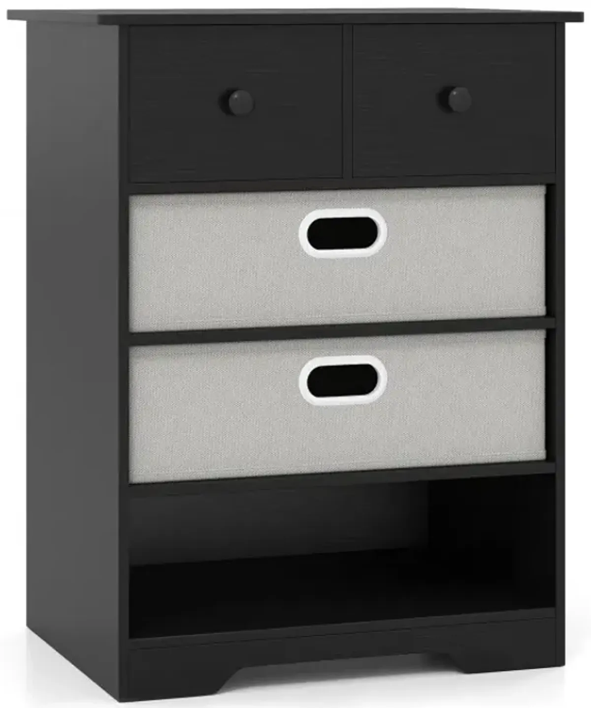 4-Drawer Dresser Modern Chest Storage Organizer with Open Shelves