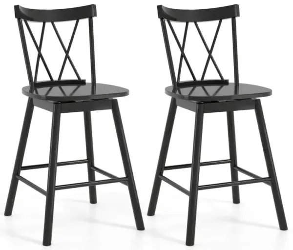 Set of 2 Windsor Bar Stool with Ergonomic Backrest and Footrests