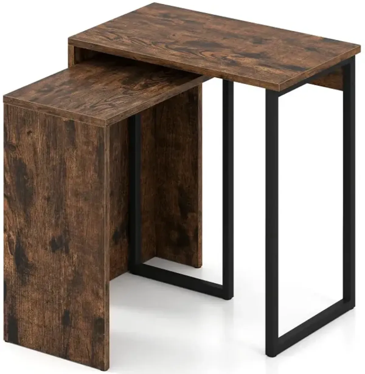 2-in-1 Nesting Coffee Table Set of 2 for Living Room and Bedroom