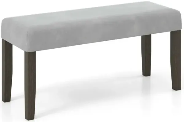 End of Bed Bench with Padded Seat and Solid Wood Legs