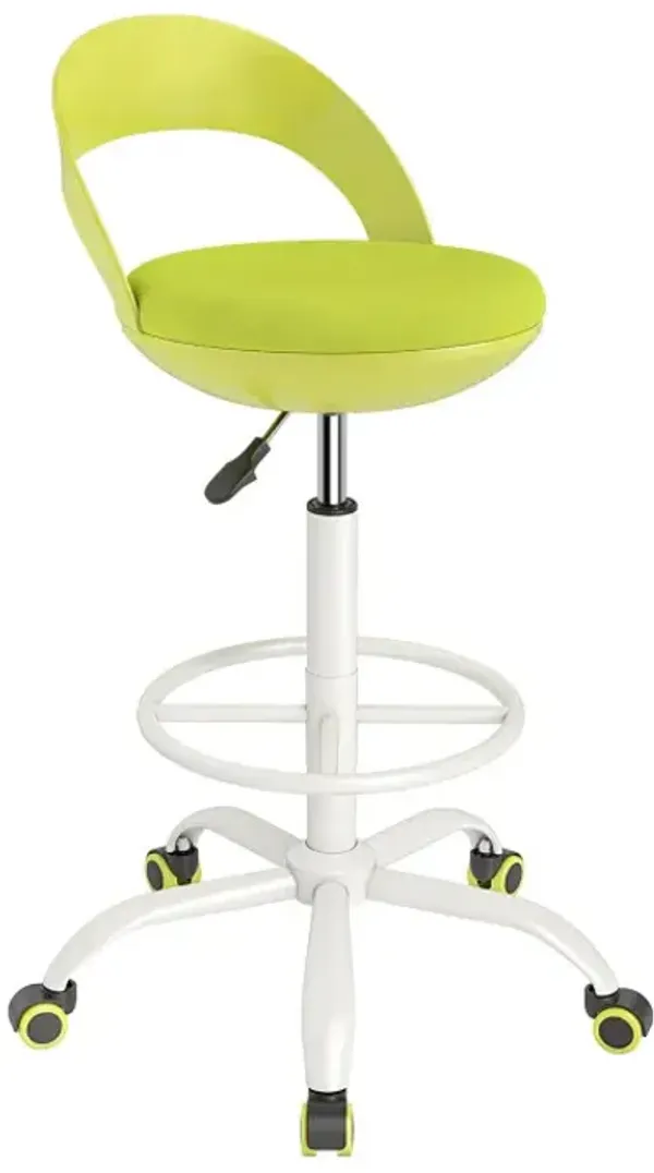 Drafting Stool Rolling Tall Desk Chair with Wheels