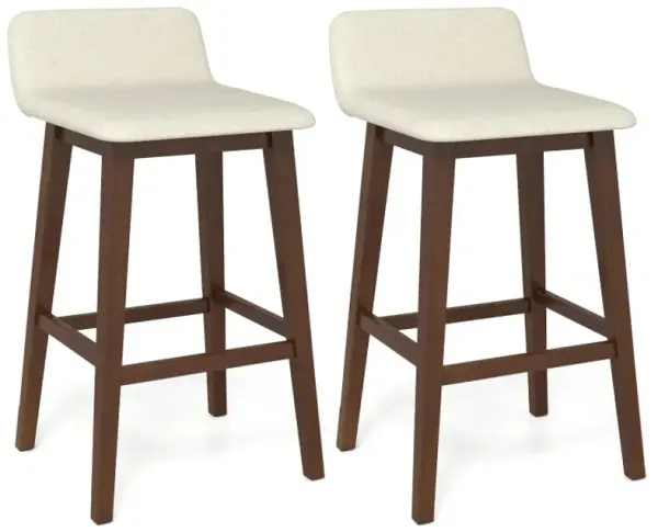 29 Inch Low-Back High-Top Chairs with Padded Seat and Rubber Wood Legs