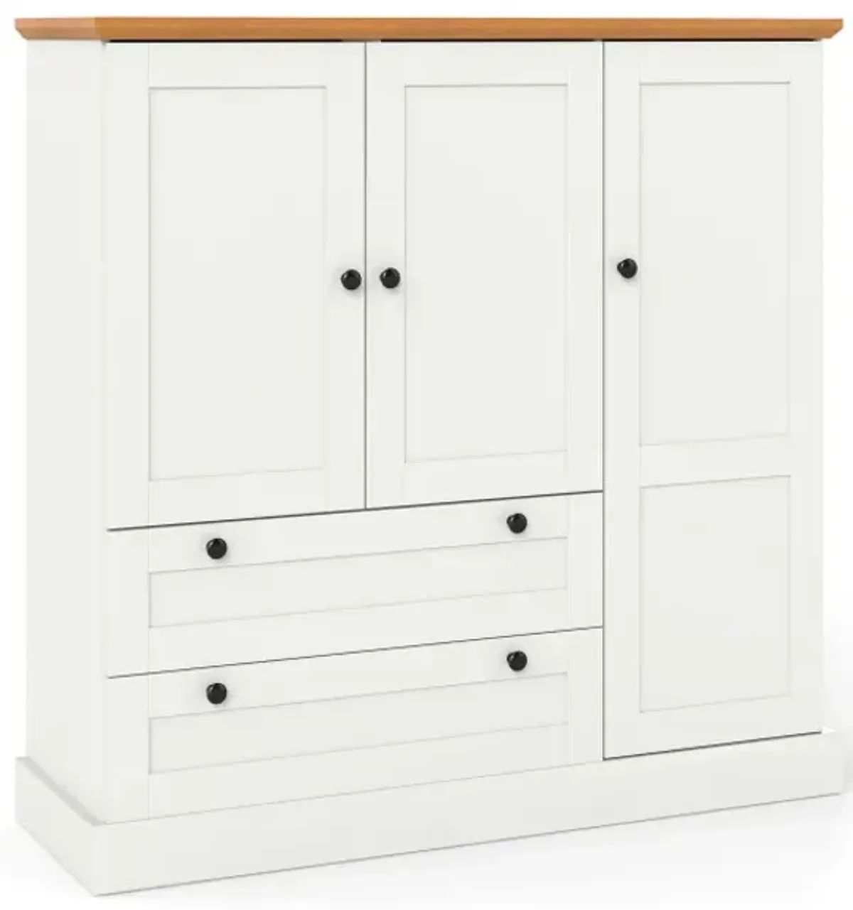 47.5 Inch Kitchen Freestanding Storage Cabinet with 3 Doors and 2 Large Drawers