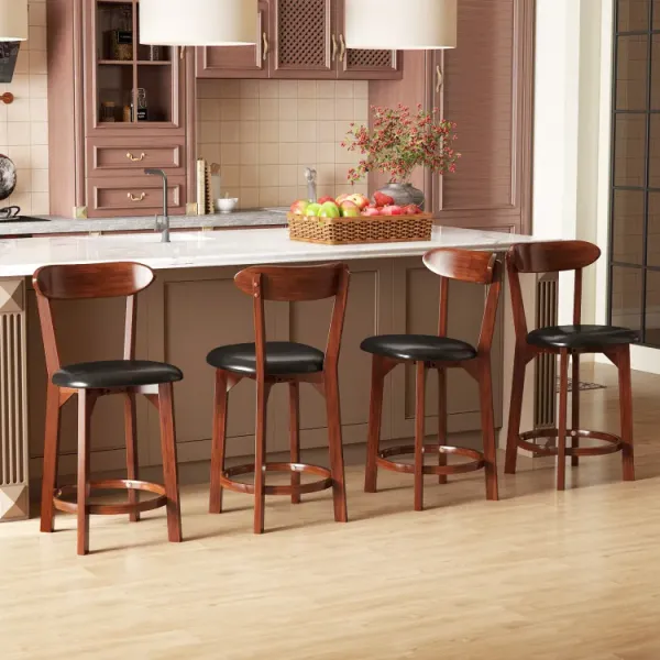 Set of 2 Modern Armless Upholstered Cushioned Seat Island Dining Chairs for Kitchen