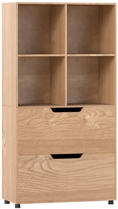 4-Cube Bookcase with 2 Drawers 51 inch 5-Tier Tall Freestanding Bookshelf