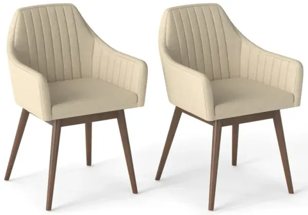 Dining Chairs Set of 2 Upholstered Accent Chairs with Comfy Padded Backrest and Seat