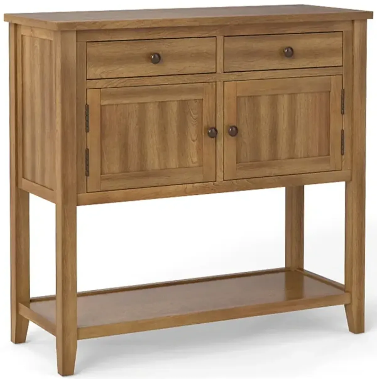 Mid-Century Console Table Wood Coffee Bar Buffet Sideboard with 2 Drawers