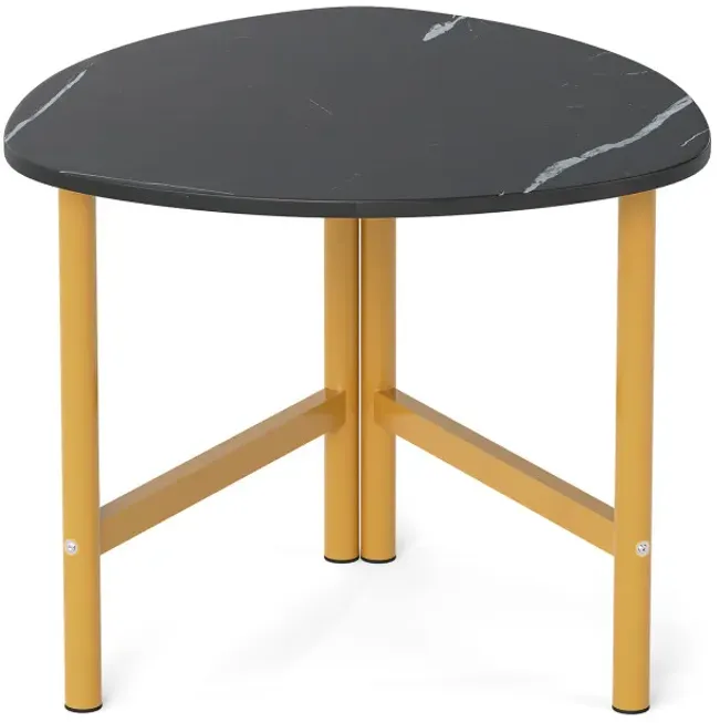 Triangle Coffee Table Oval Coffee Table with Metal Legs Industrial Center Table