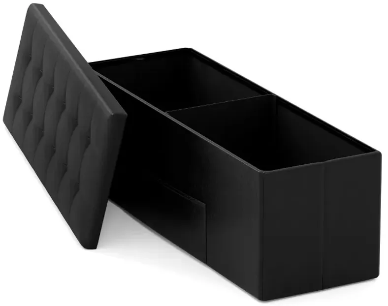 43 Inches Folding Storage Ottoman Bench Foot Rest Stool End of Bed Bench