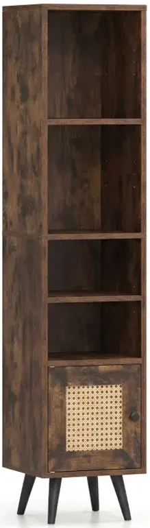 6-Tier Tall Narrow Bookcase 54 Inches Slim Storage Cabinet