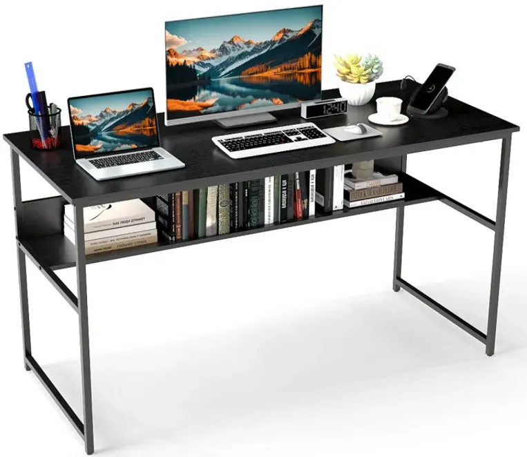 55 x 24 inch Computer Desk with Power Outlets and USB Ports