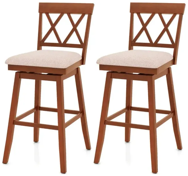 24 Inch Counter Height Barstools Set of 2 with Backrest and Seat Cushion