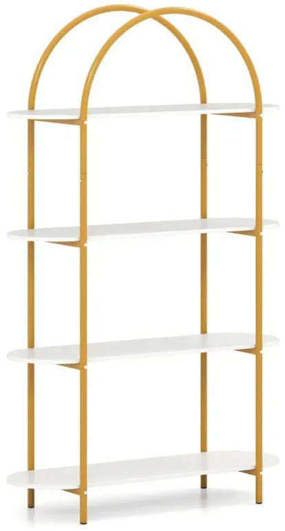 4-Tier Open Bookcase with Sturdy Metal Frame for Living Room
