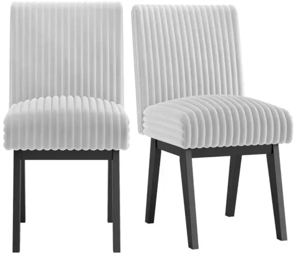 Dining Chairs Set of 2 Fabric Upholstered Kitchen Chairs with Padded Seatand Rubber Wood Legs