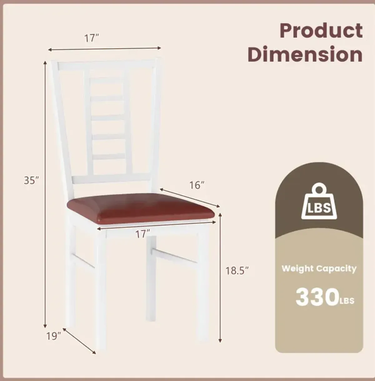 PU Leather Upholstered Wood Dining Chairs Set of 2