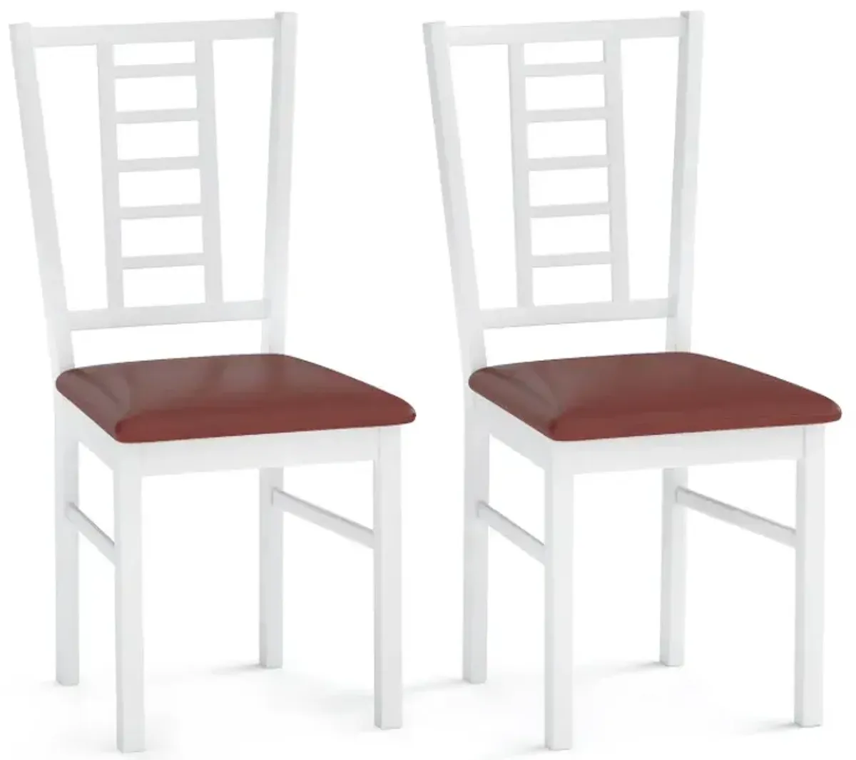 PU Leather Upholstered Wood Dining Chairs Set of 2