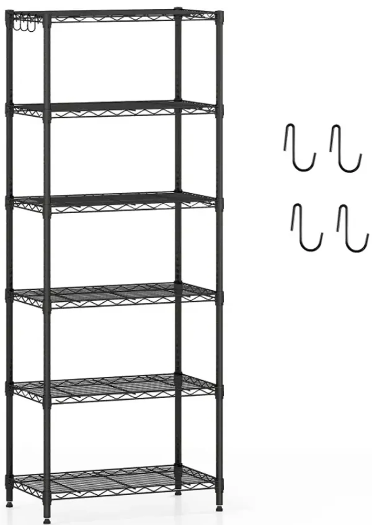 6-Tier Metal Storage Shelving Unit with V-Shaped Wire Rack and 900 LBS Capacity