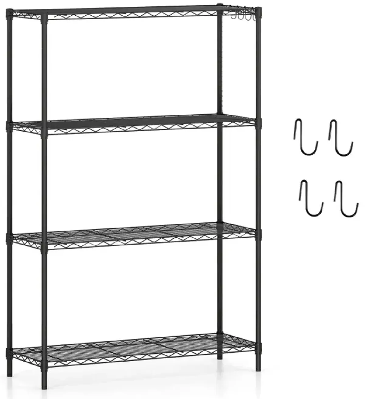4-Tier Metal Storage Shelving Unit with V-Shaped Wire Rack and 1000 LBS Capacity