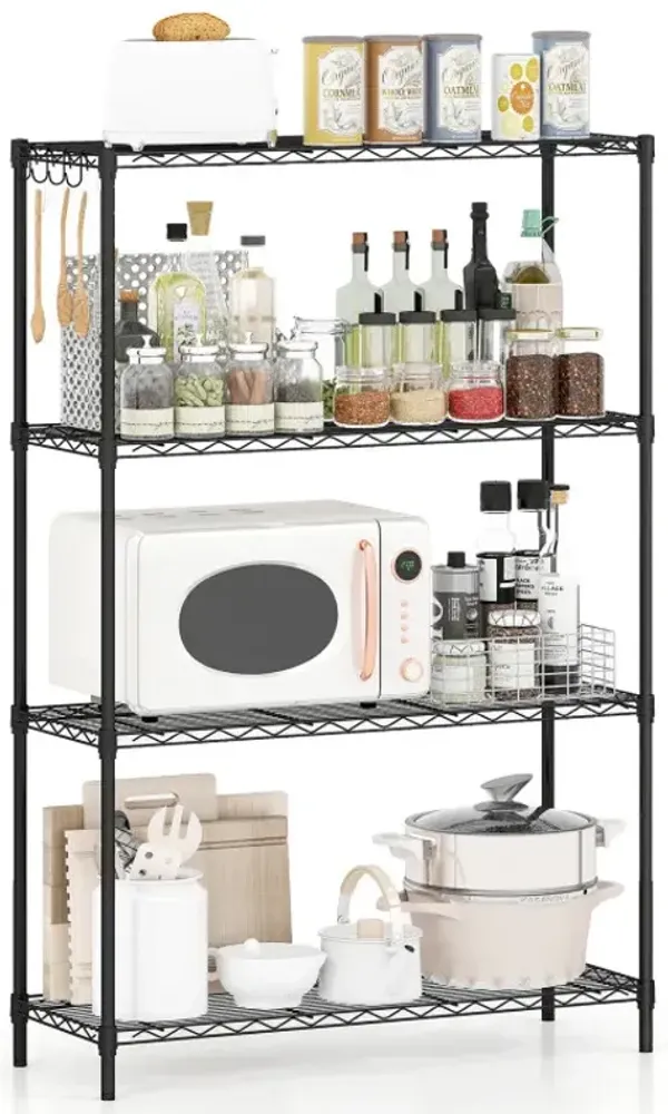 4-Tier Metal Storage Shelving Unit with V-Shaped Wire Rack and 1000 LBS Capacity