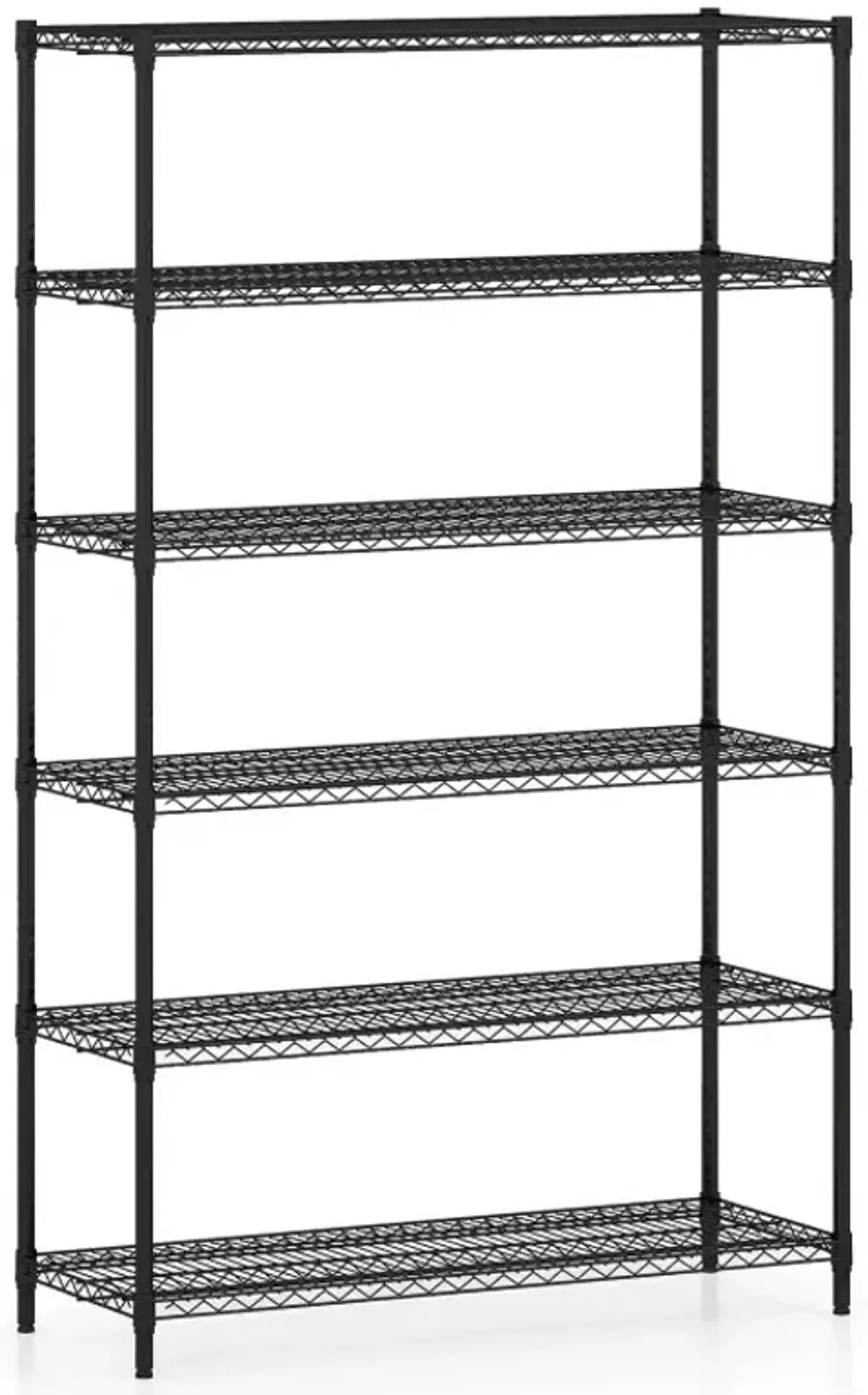 6-Tier Metal Storage Shelving Unit with V-Shaped Wire Rack for Home Garage