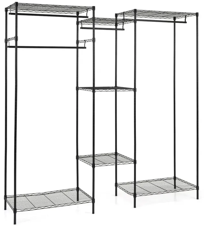 Convertible Clothes Organizer with L-shape and Horizontal Installation