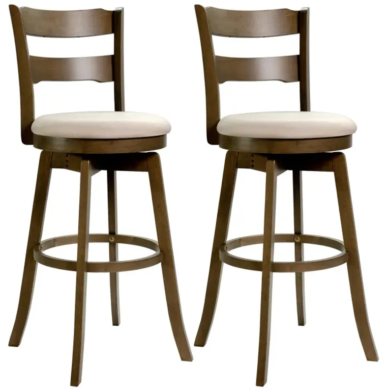 30.5 Inch Swivel Barstools Set of 2/4 with Backrest & Upholstered Seat