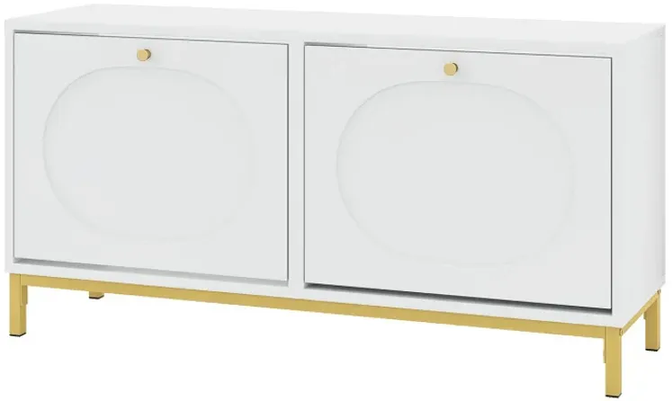 Shoe Storage Bench Narrow Entryway Bench with 2 Flip Drawers Adjustable Shelves