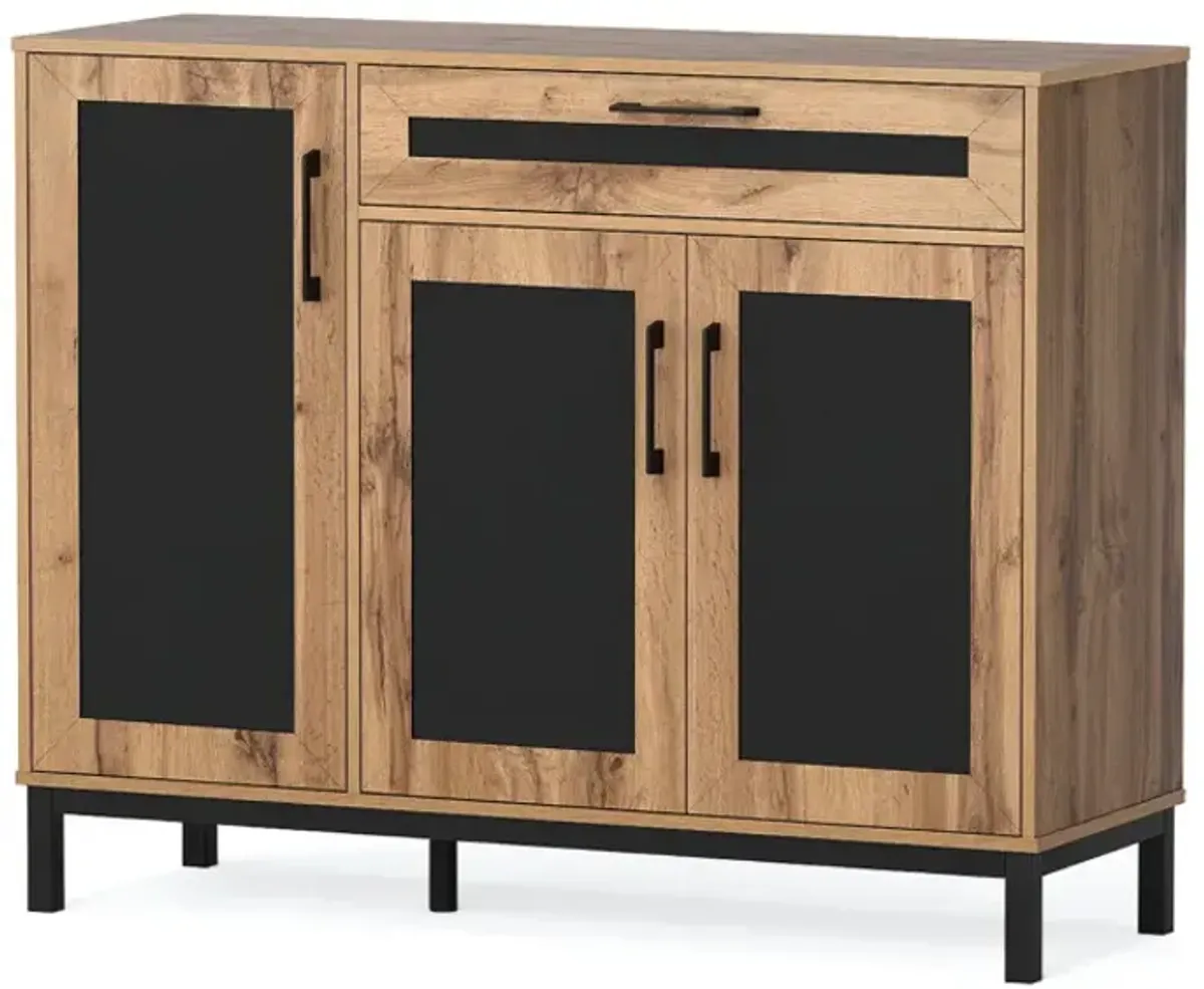 48 Inch Sideboard Buffet Cabinet with Drawer and Metal Legs