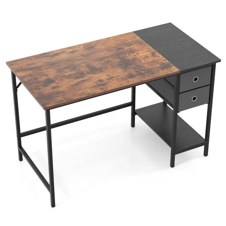 48 Inch Computer Desk with 2 Fabric Drawers Industrial Home Office Desk