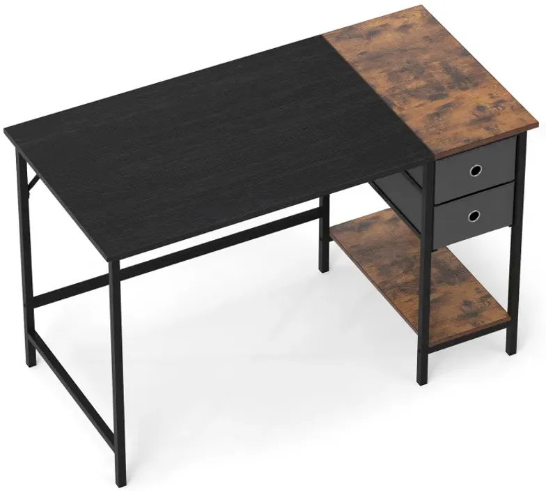 48 Inch Computer Desk with 2 Fabric Drawers Industrial Home Office Desk