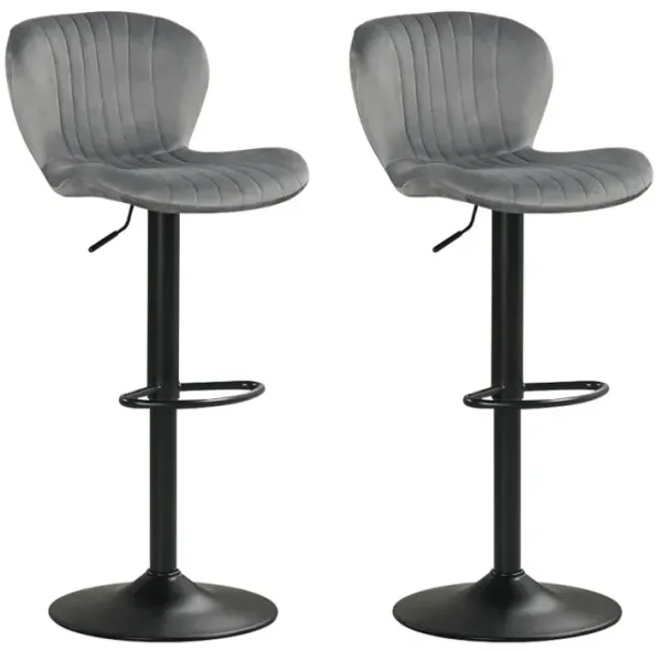 Adjustable Counter Height Chairs Set of 2 with Velvet Upholstered Backrests