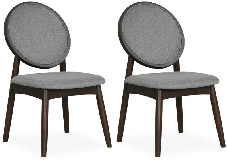Set of 2 Upholstered Linen Fabric Kitchen Side Chairs with Padded Seat
